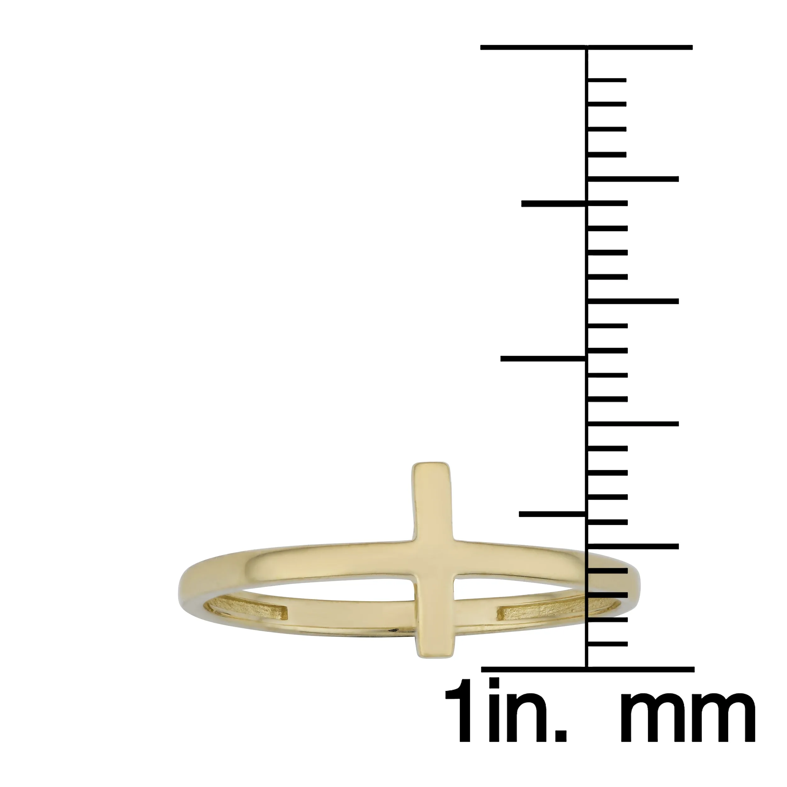 10k Yellow Gold High Polish Cross Ring
