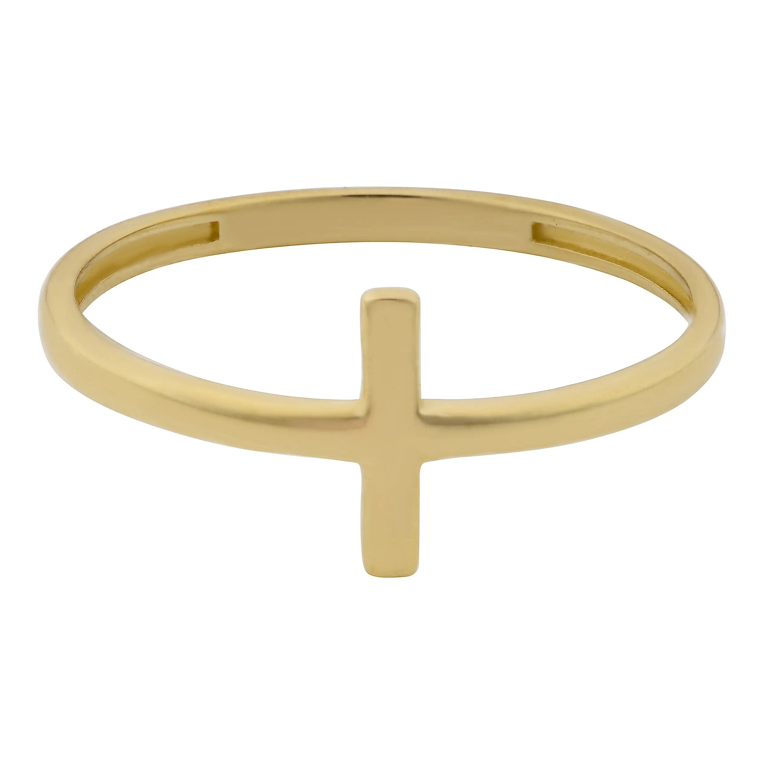 10k Yellow Gold High Polish Cross Ring