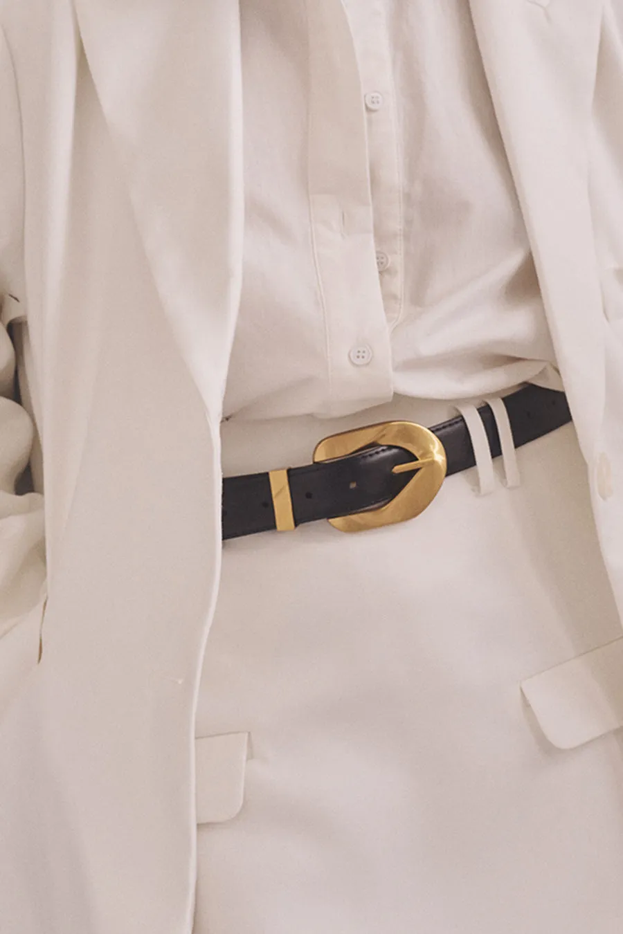 Dissh ALBURY BLACK LEATHER BELT