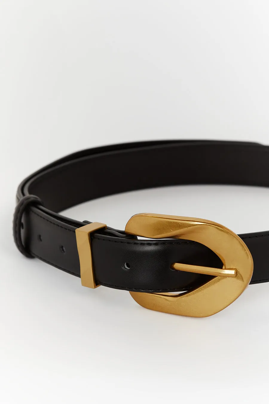 Dissh ALBURY BLACK LEATHER BELT