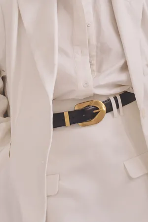 Dissh ALBURY BLACK LEATHER BELT