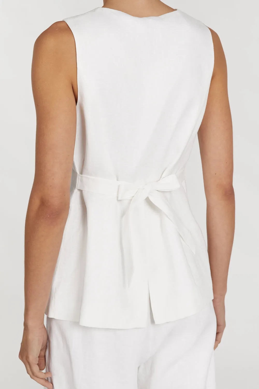 Dissh ALESSIA WHITE LINEN VEST