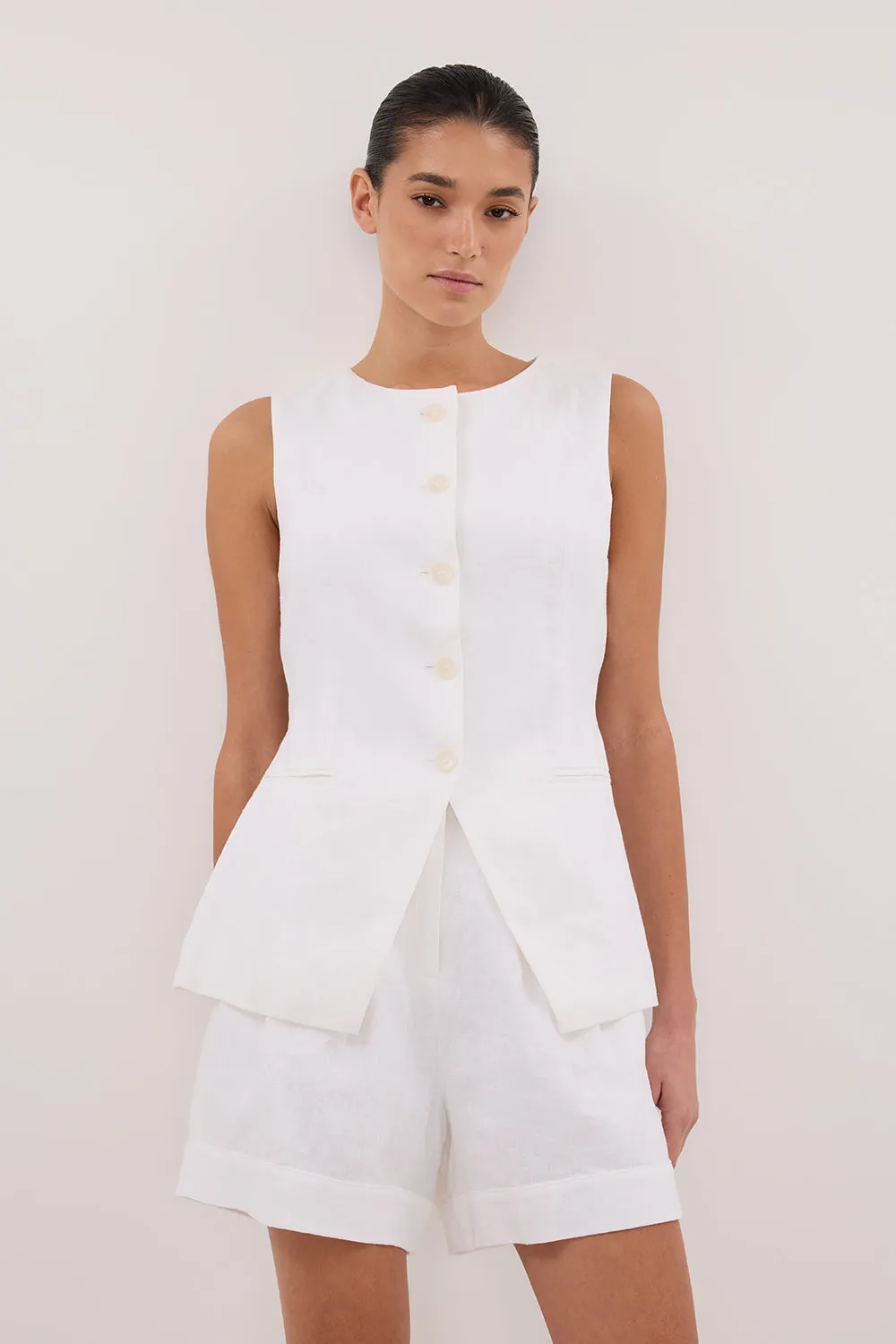 Dissh ALESSIA WHITE LINEN VEST