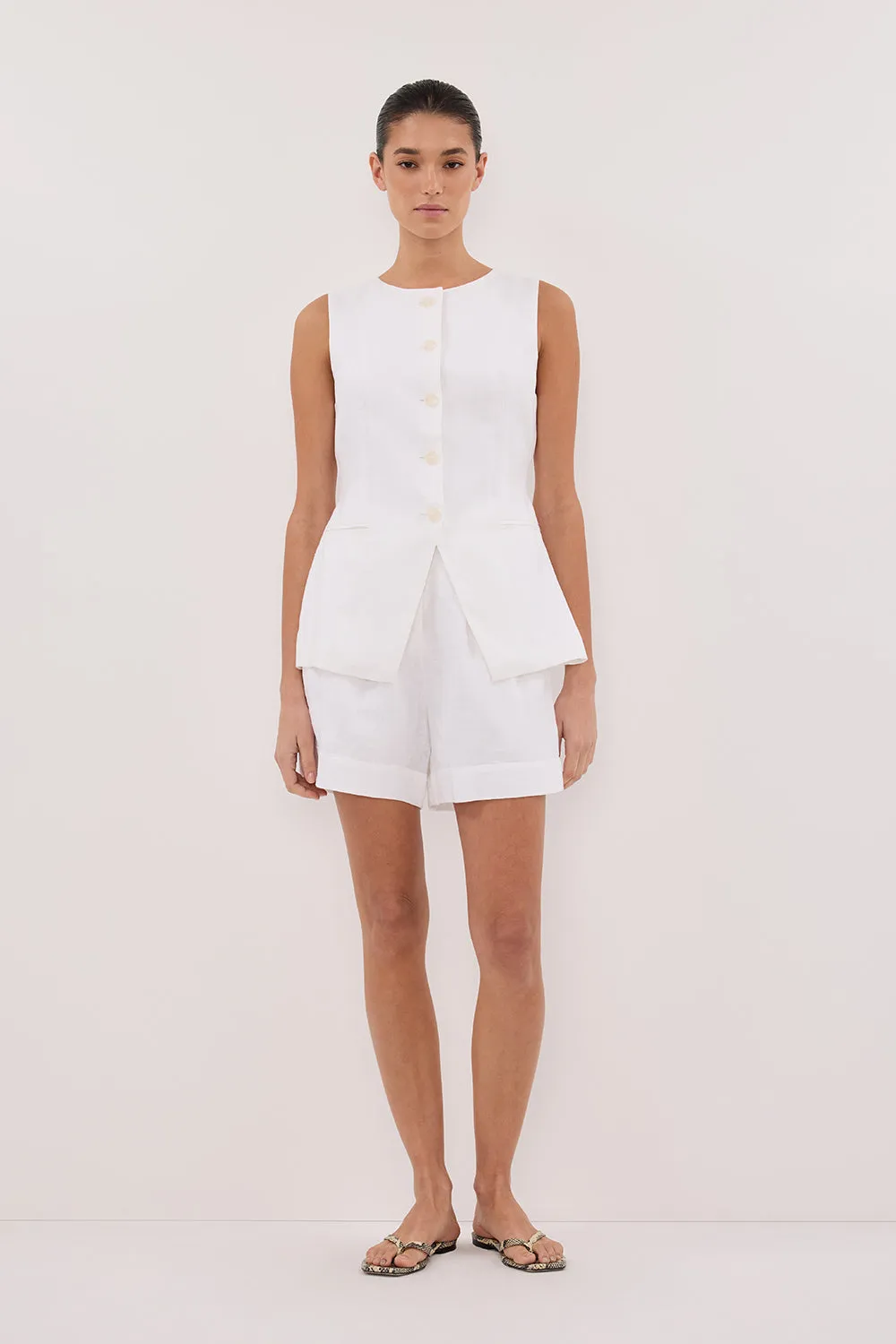 Dissh ALESSIA WHITE LINEN VEST