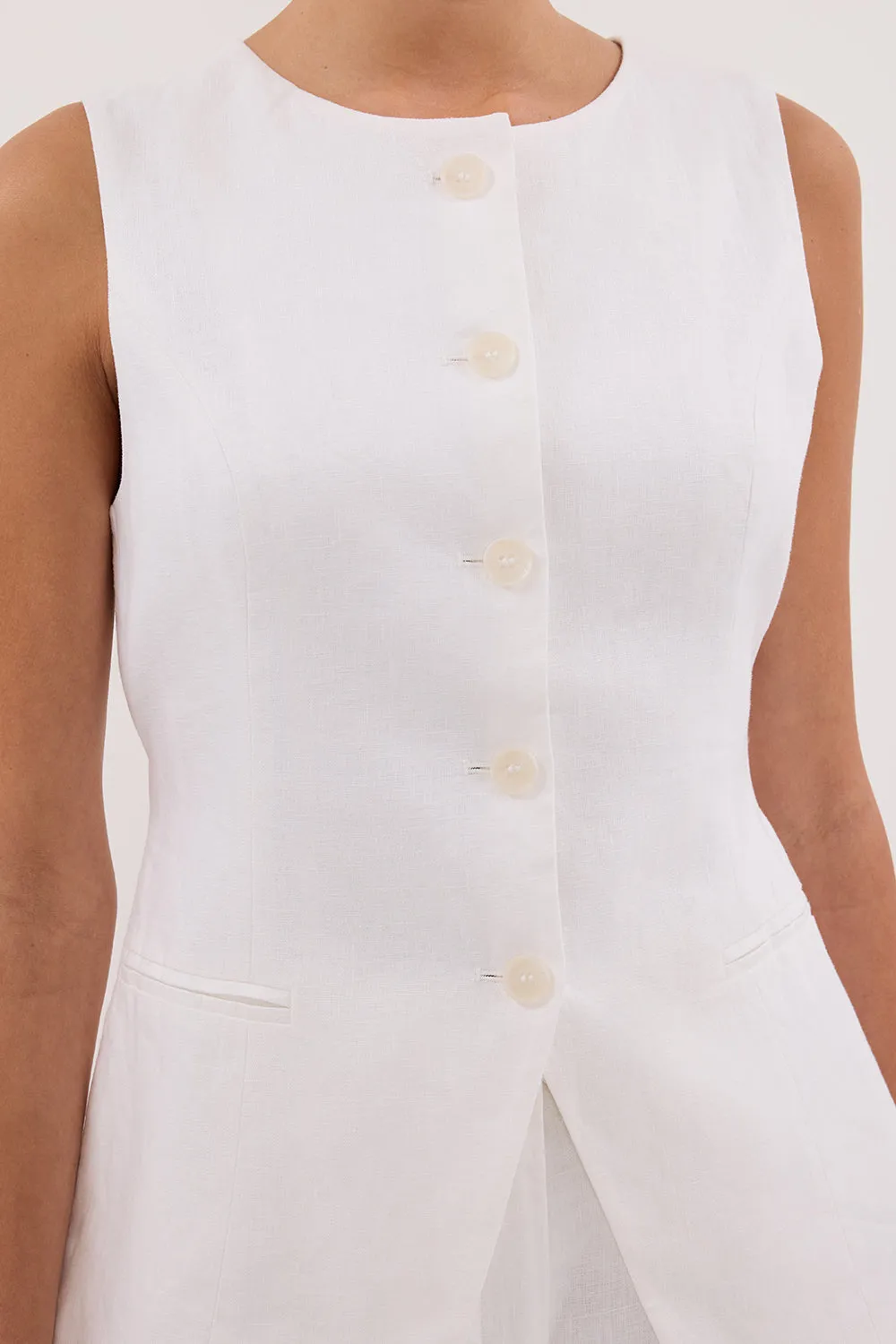 Dissh ALESSIA WHITE LINEN VEST