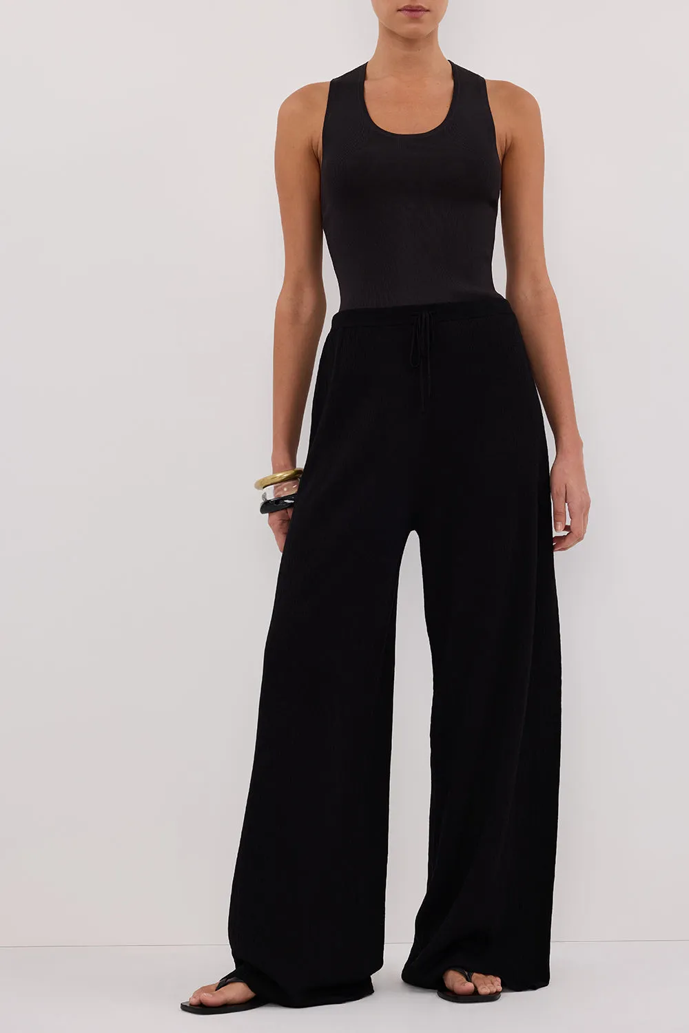 Dissh ALIAS BLACK TEXTURED KNIT PANT