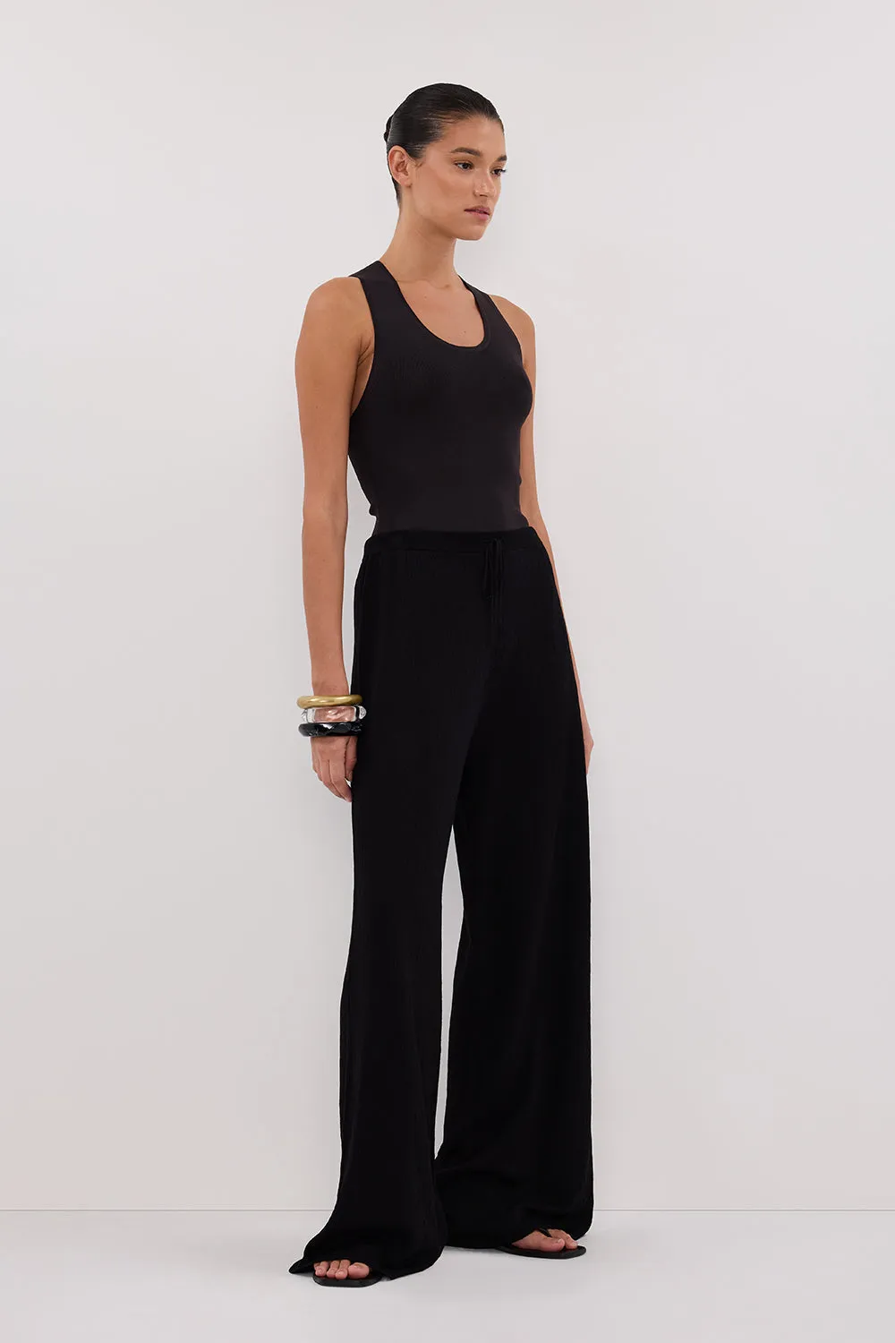 Dissh ALIAS BLACK TEXTURED KNIT PANT