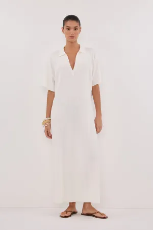 Dissh ALIAS WHITE POLO KNIT MIDI DRESS