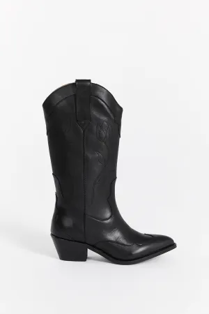 Dissh ALOHAS LIBERTY BLACK LEATHER BOOTS