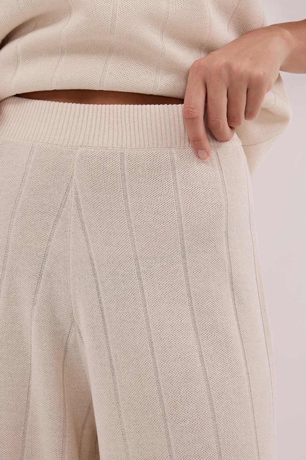 Dissh ARIA CREAM FRINGED KNIT PANT
