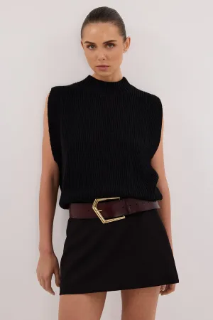 Dissh ARO BLACK KNIT TOP