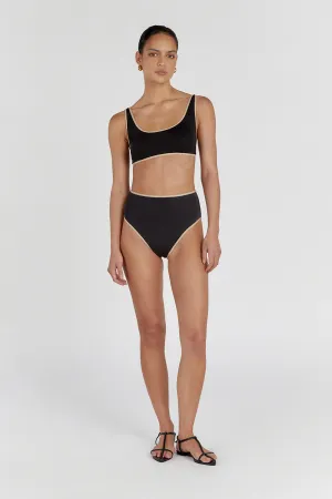 Dissh BAILEY BLACK CONTRAST SCOOP TOP