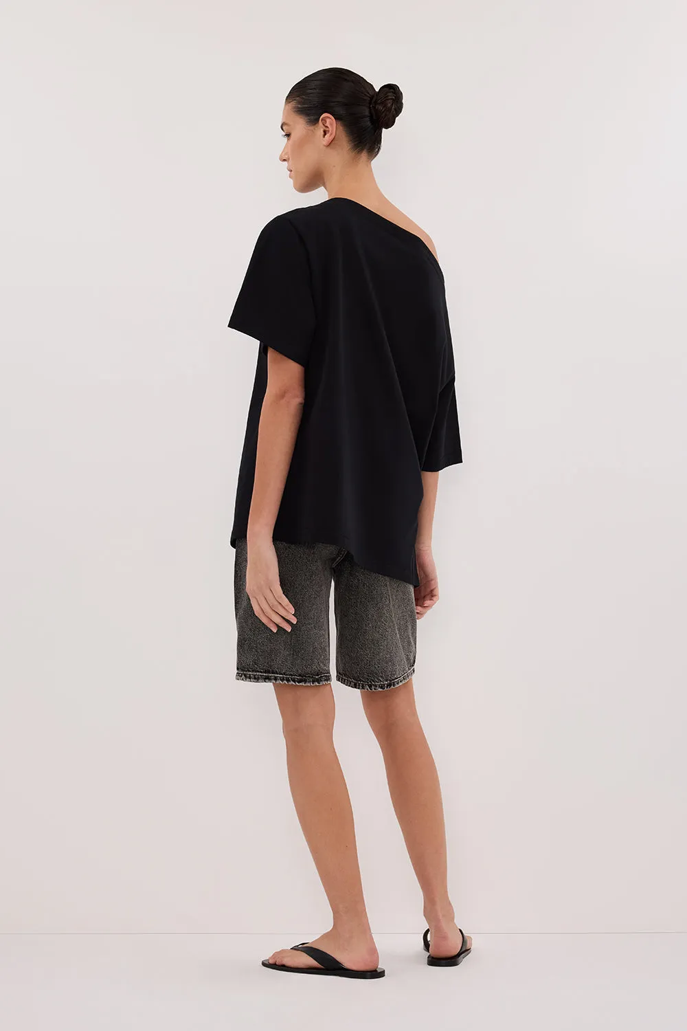 Dissh BAMBI WASHED BLACK BERMUDA DENIM SHORT