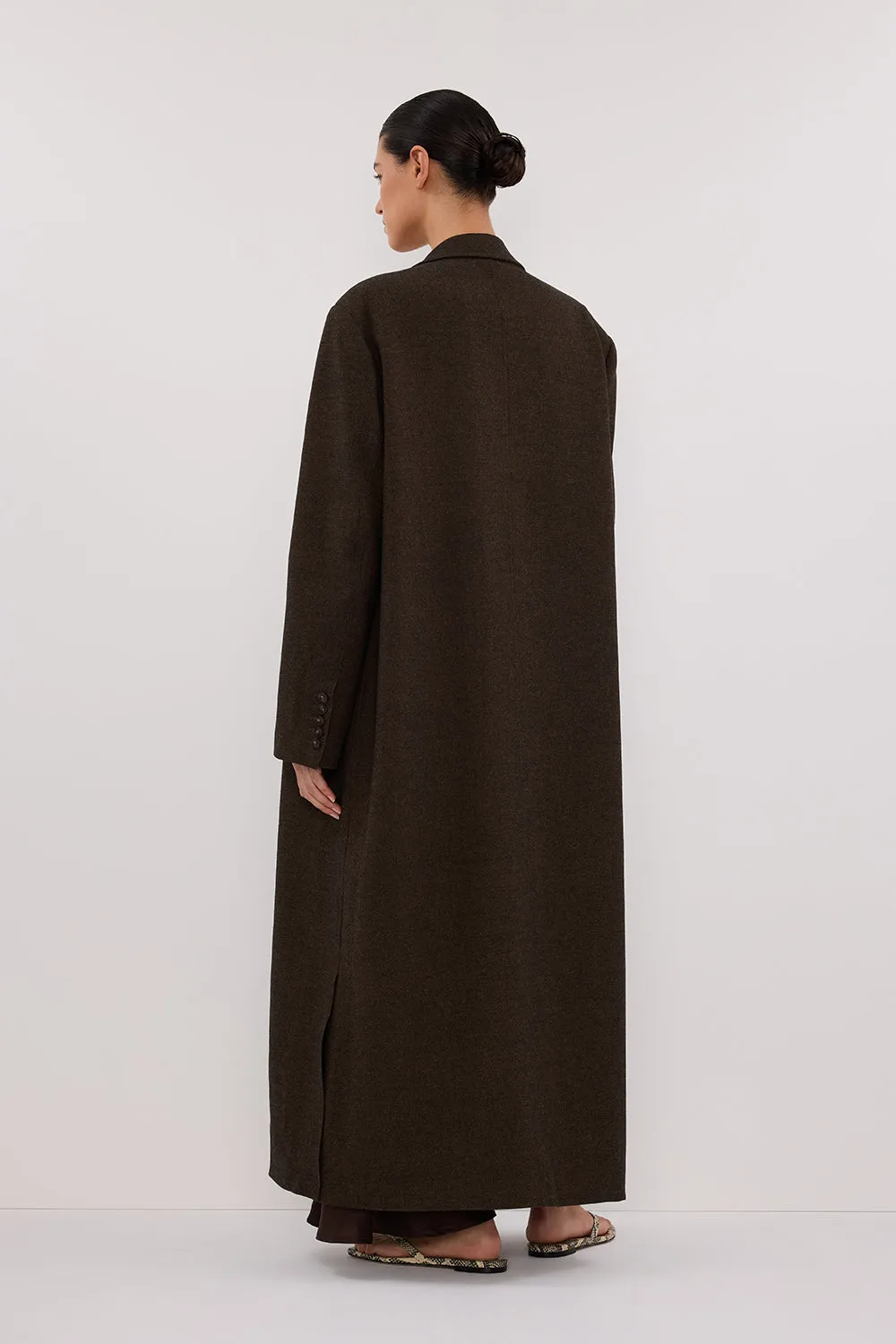 Dissh BENTLEY CHOCOLATE WOOL BLEND COAT