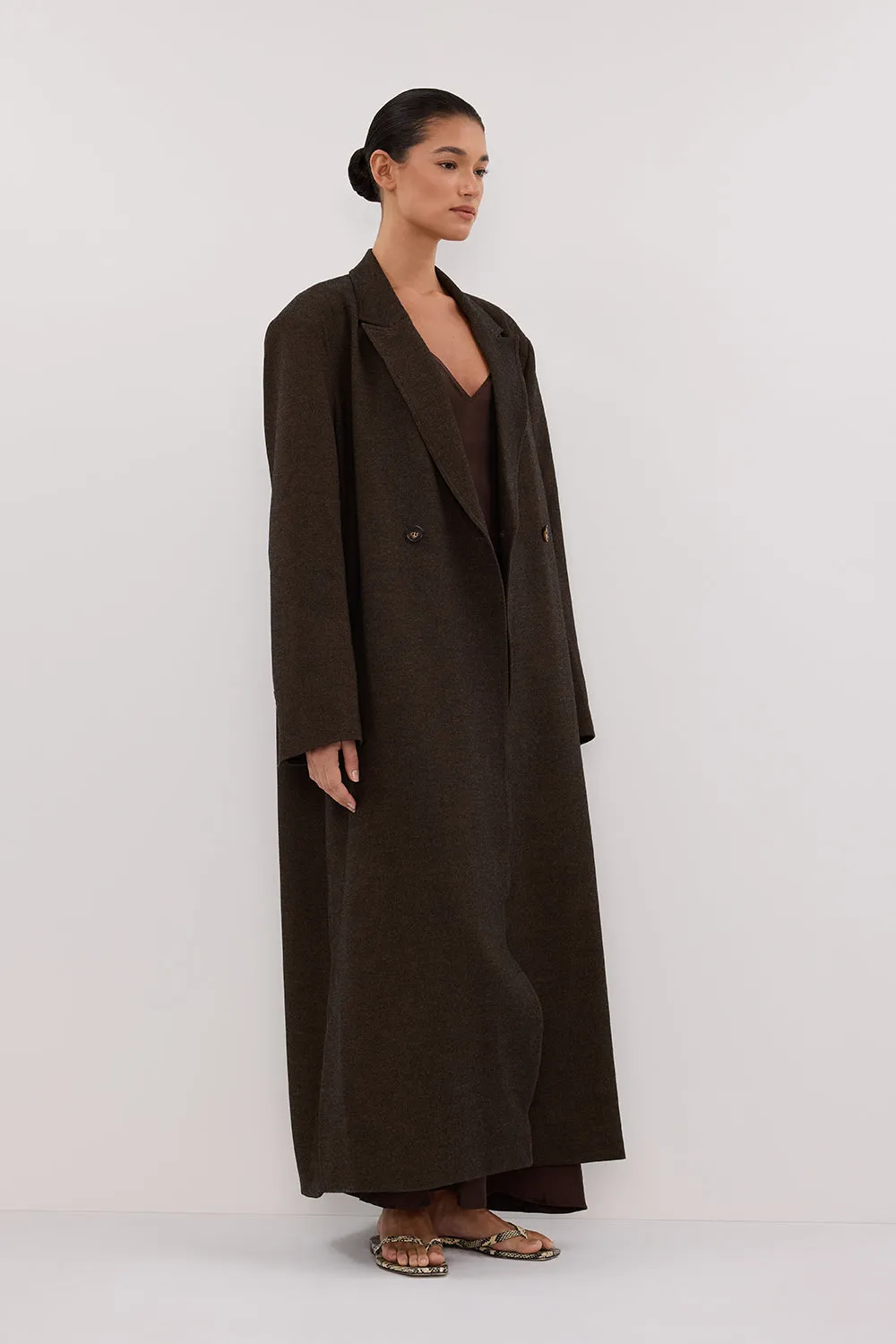 Dissh BENTLEY CHOCOLATE WOOL BLEND COAT