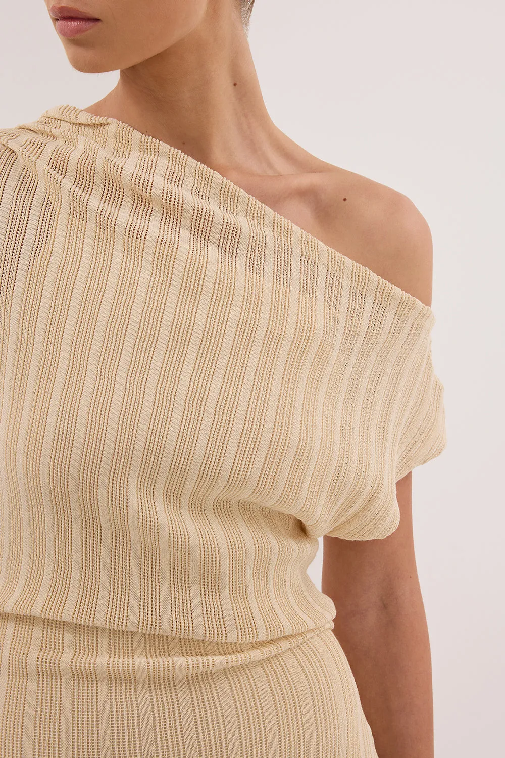 Dissh BOWIE NATURAL KNIT MAXI DRESS