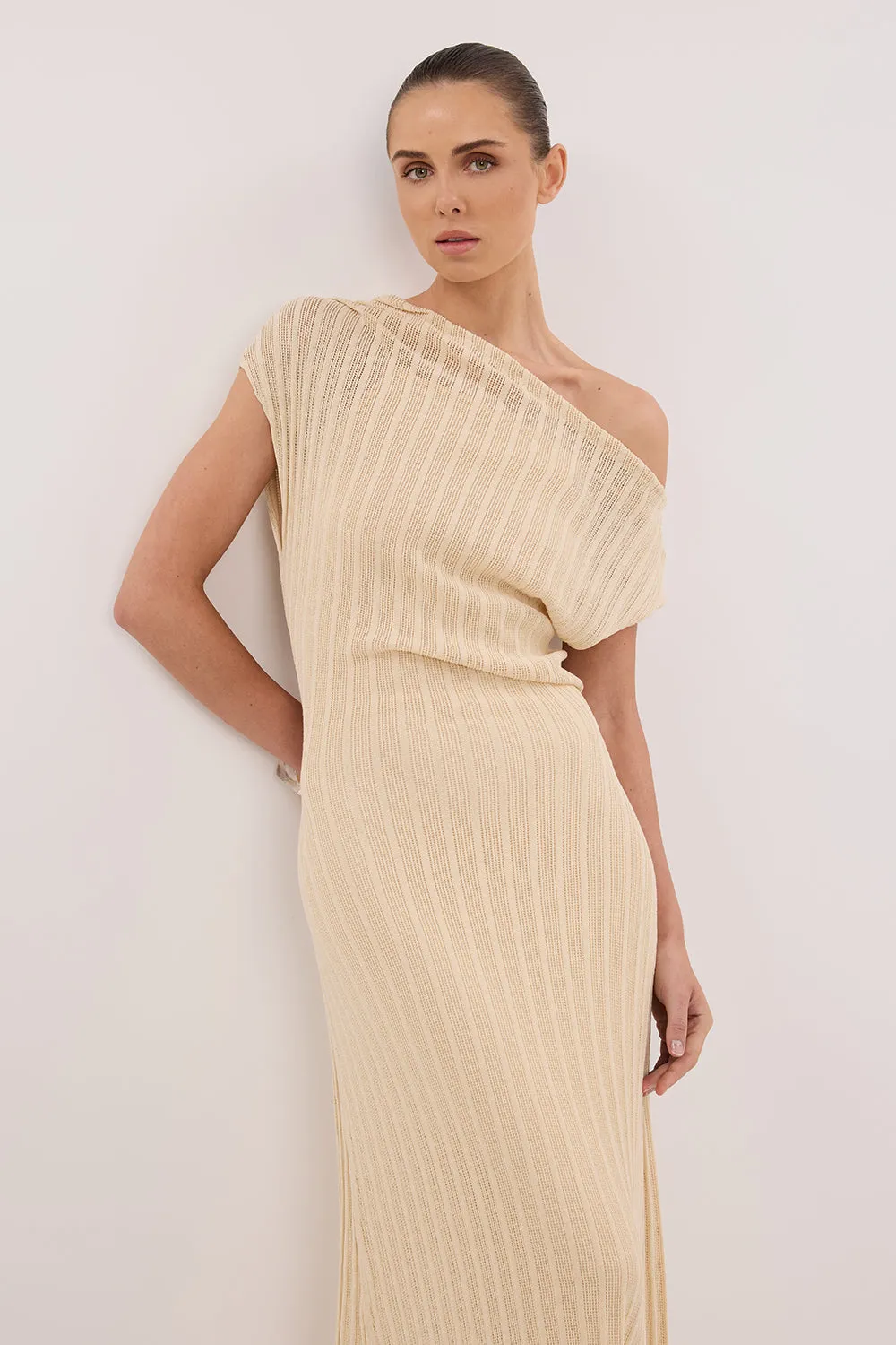 Dissh BOWIE NATURAL KNIT MAXI DRESS