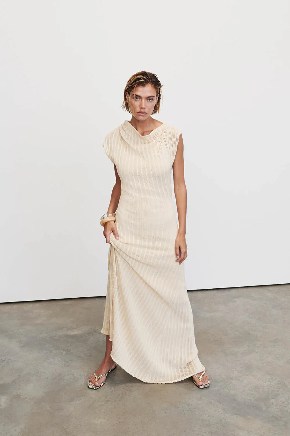 Dissh BOWIE NATURAL KNIT MAXI DRESS