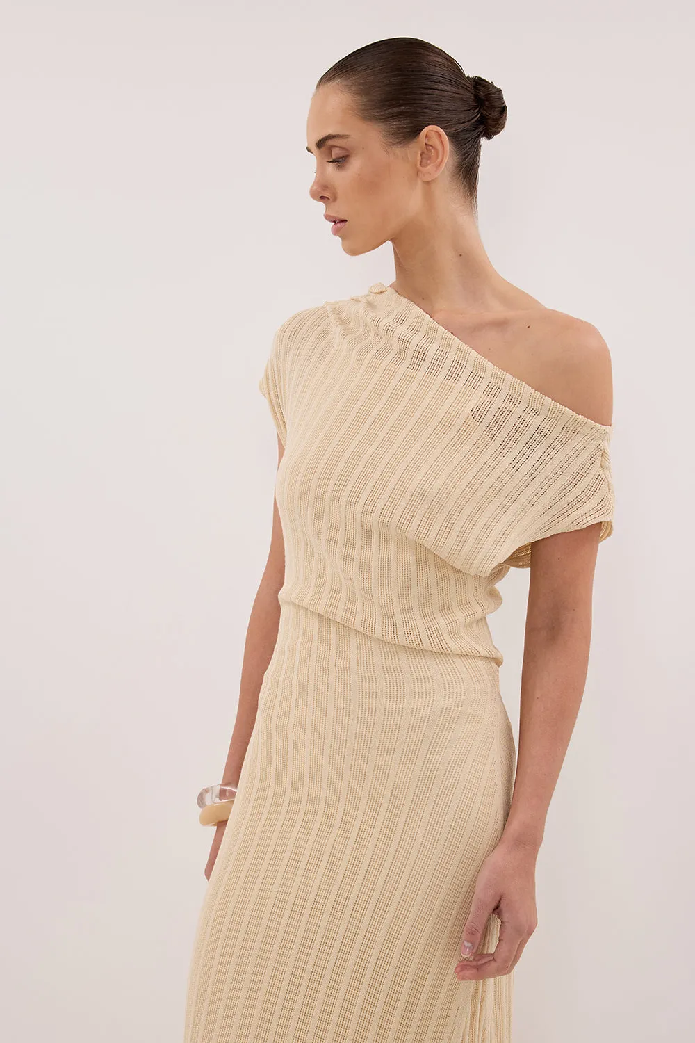 Dissh BOWIE NATURAL KNIT MAXI DRESS