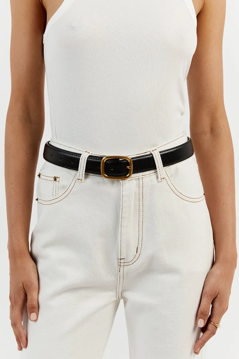 Dissh BRADFORD BLACK LEATHER BELT