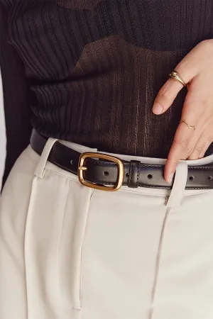 Dissh BRADFORD BLACK LEATHER BELT