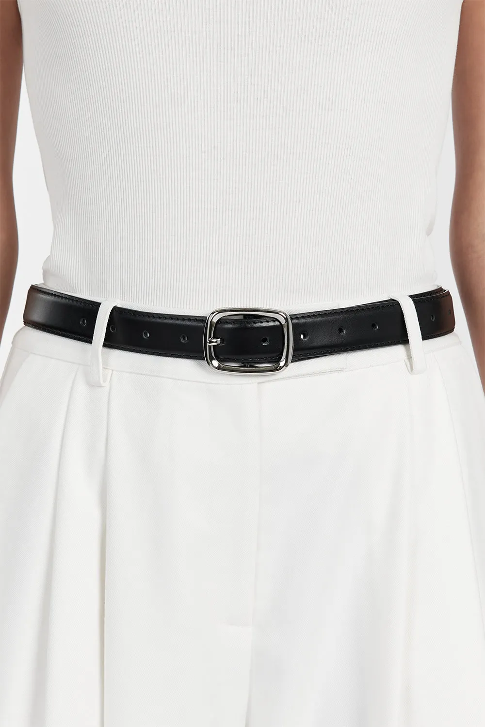 Dissh BRADFORD SILVER LEATHER BELT