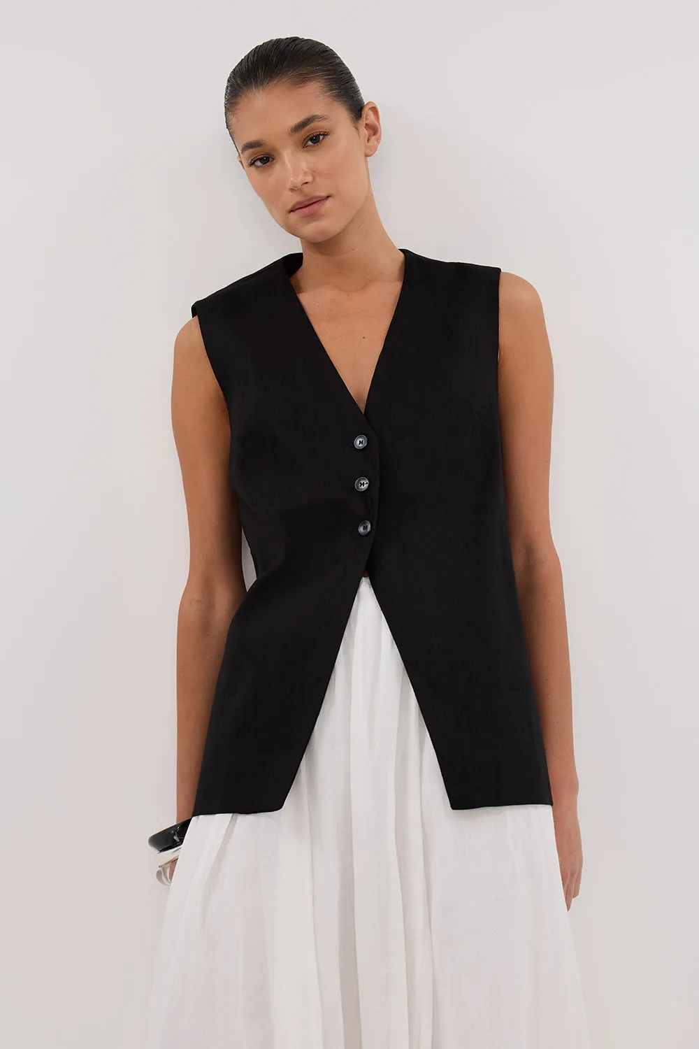 Dissh BRAX BLACK LONGLINE VEST