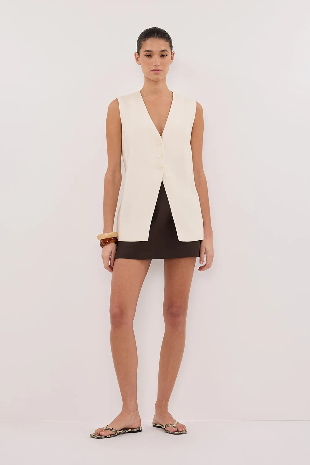 Dissh BRAX CREAM LONGLINE VEST