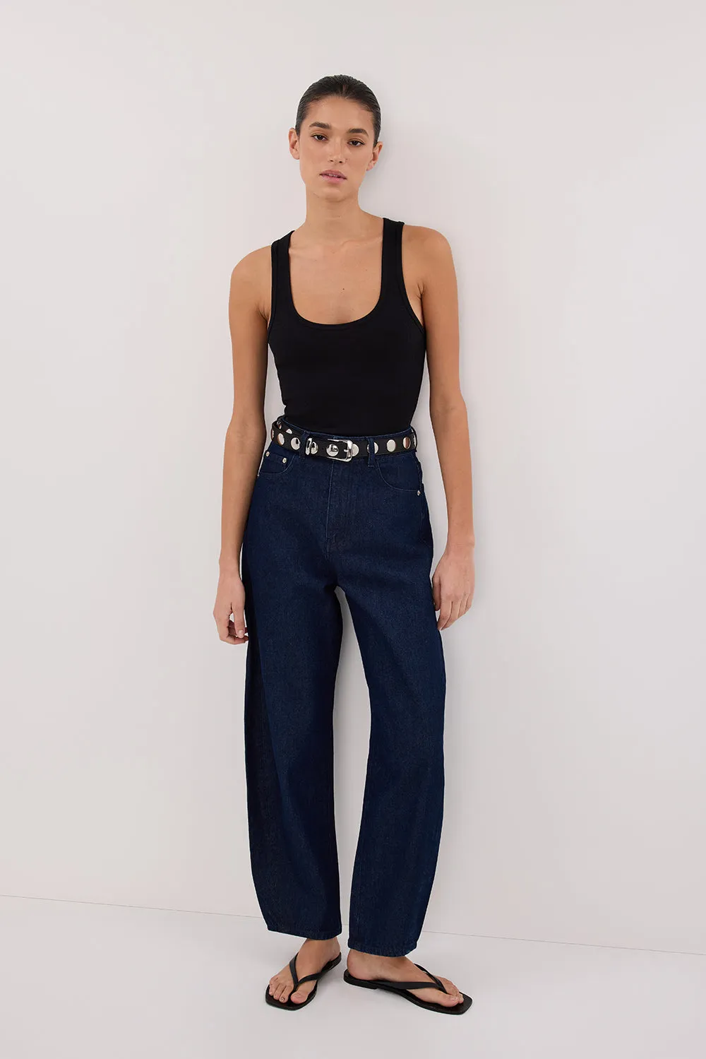 Dissh CALEB INDIGO BARREL LEG JEAN