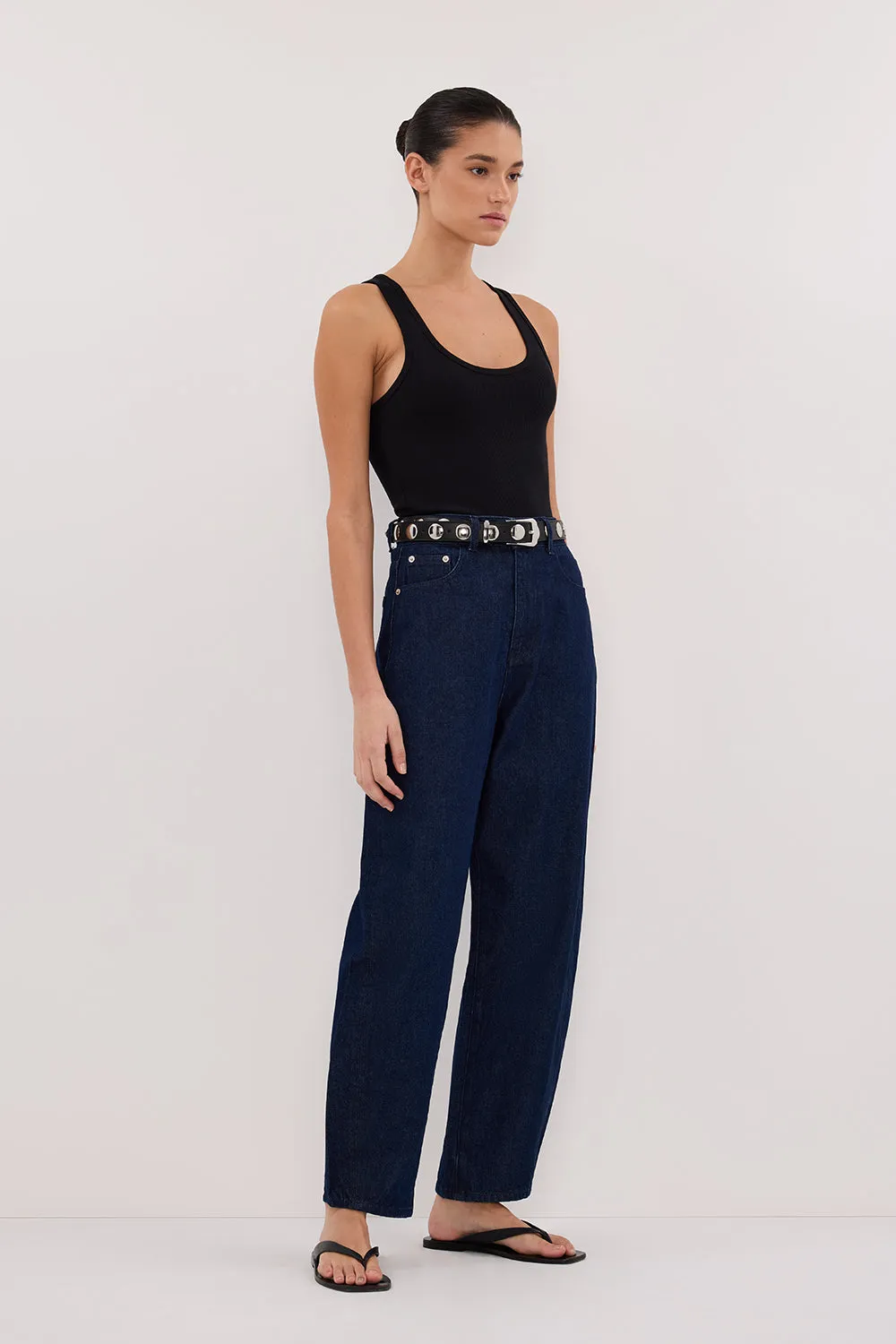 Dissh CALEB INDIGO BARREL LEG JEAN