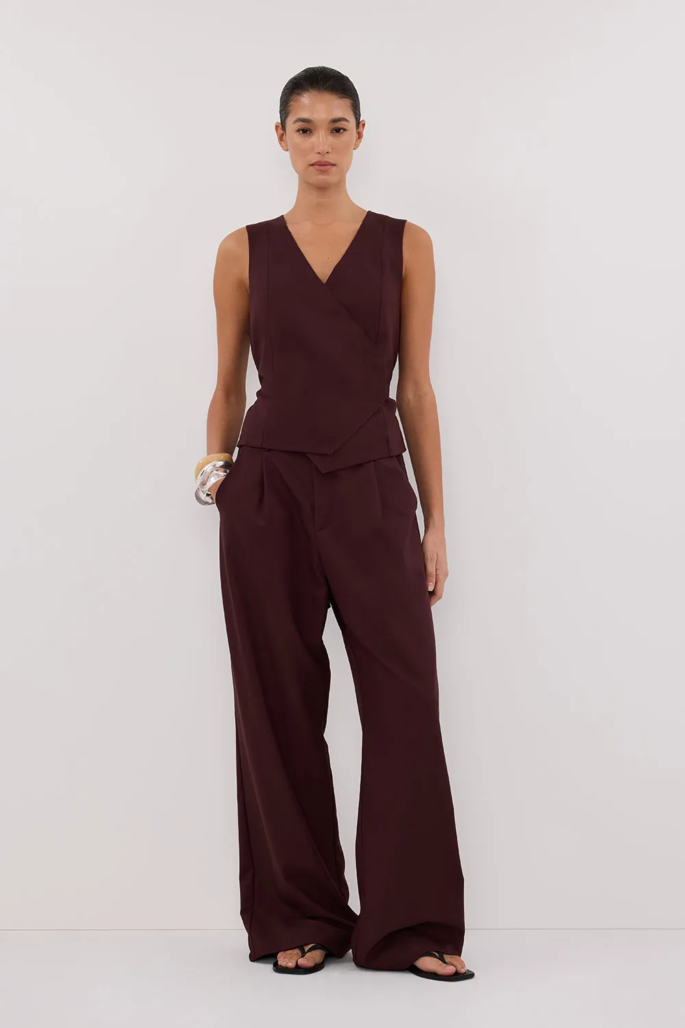 Dissh CAMILLA WALNUT ASYM TOP