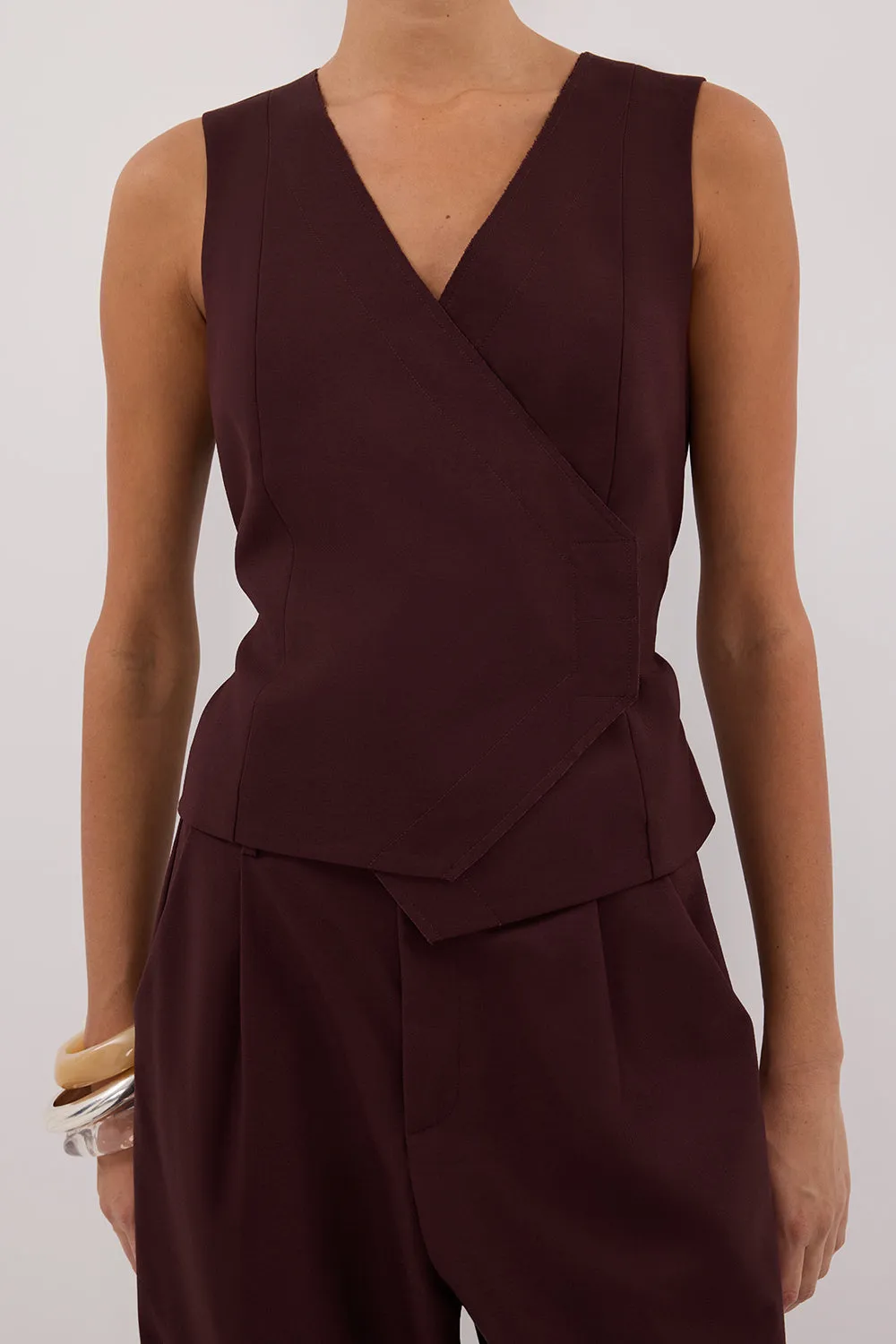 Dissh CAMILLA WALNUT ASYM TOP