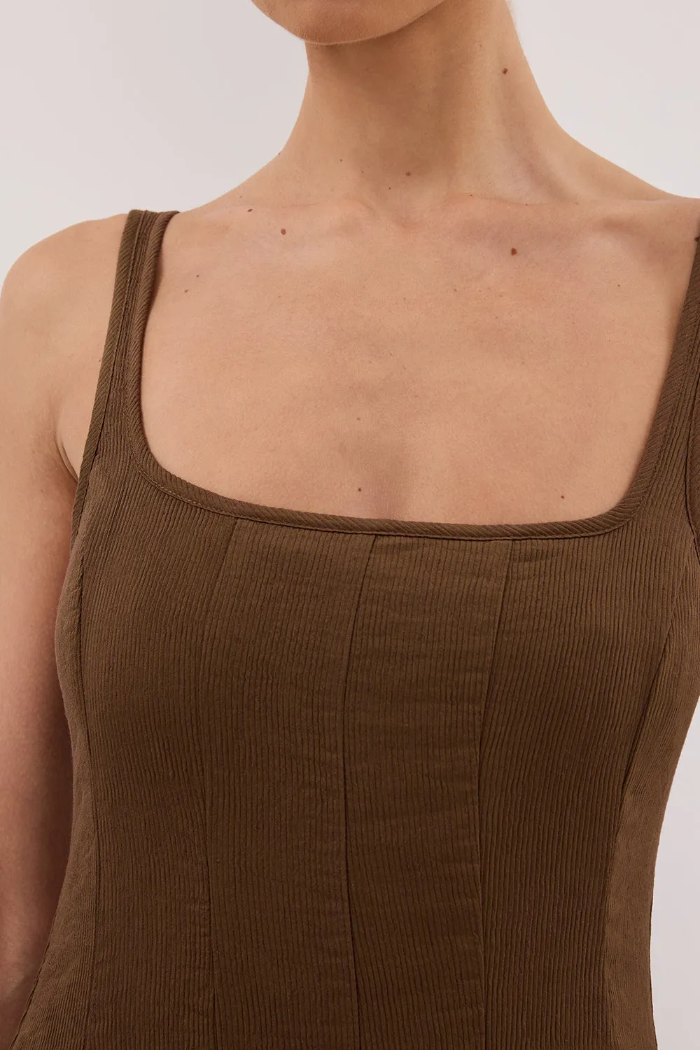Dissh CANNE CHOCOLATE MIDI DRESS
