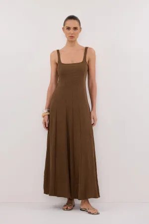 Dissh CANNE CHOCOLATE MIDI DRESS