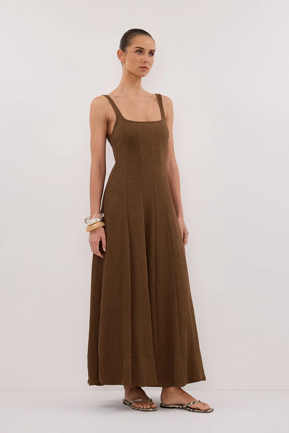 Dissh CANNE CHOCOLATE MIDI DRESS