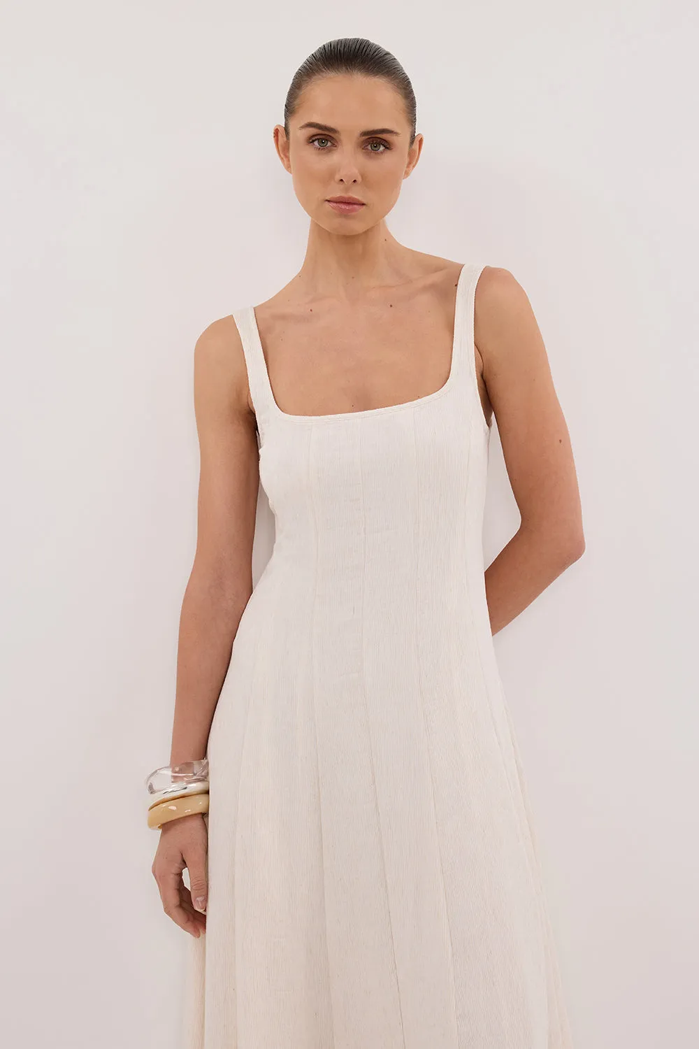 Dissh CANNE CREAM MIDI DRESS