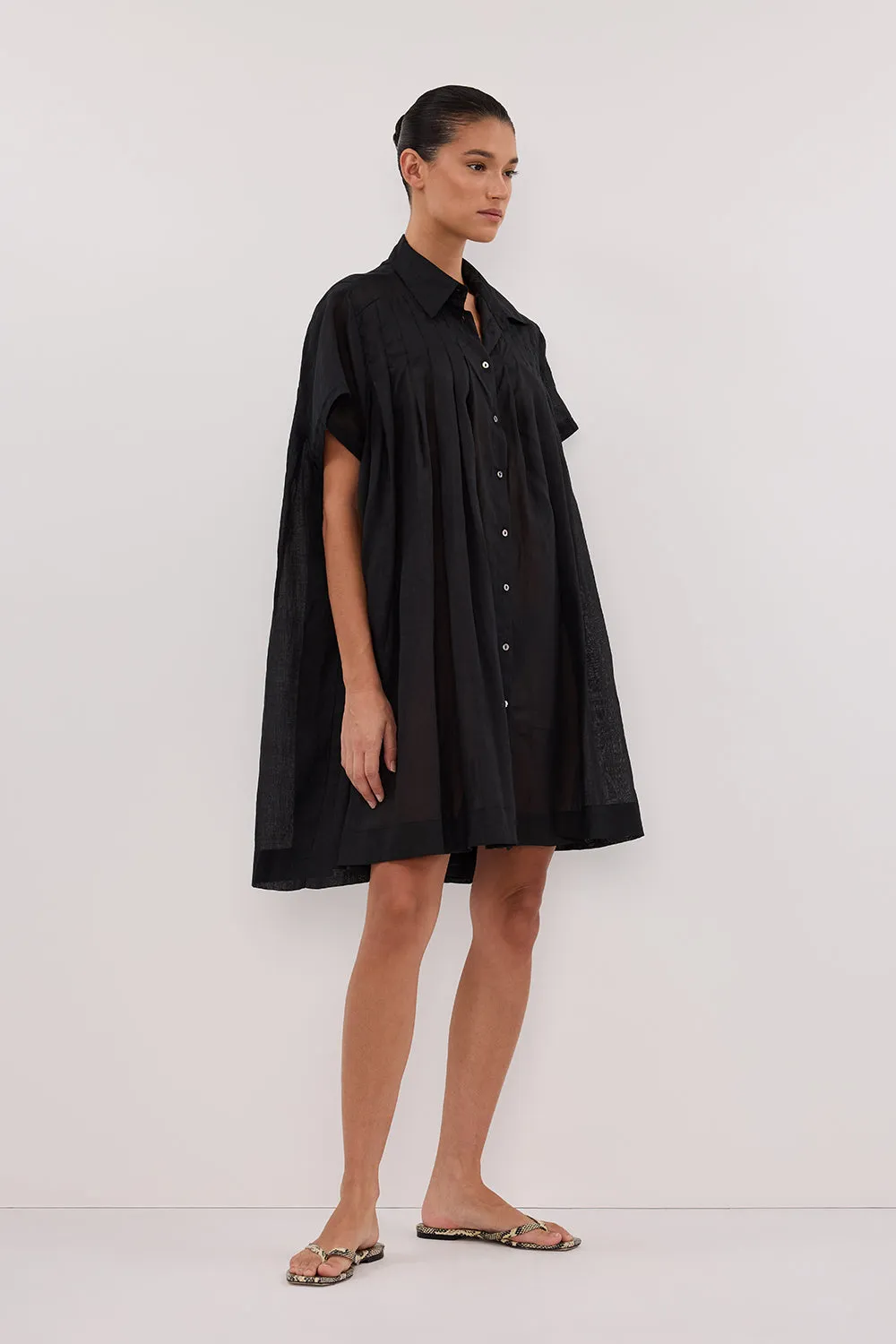 Dissh CARMEL BLACK RAMIE MINI DRESS
