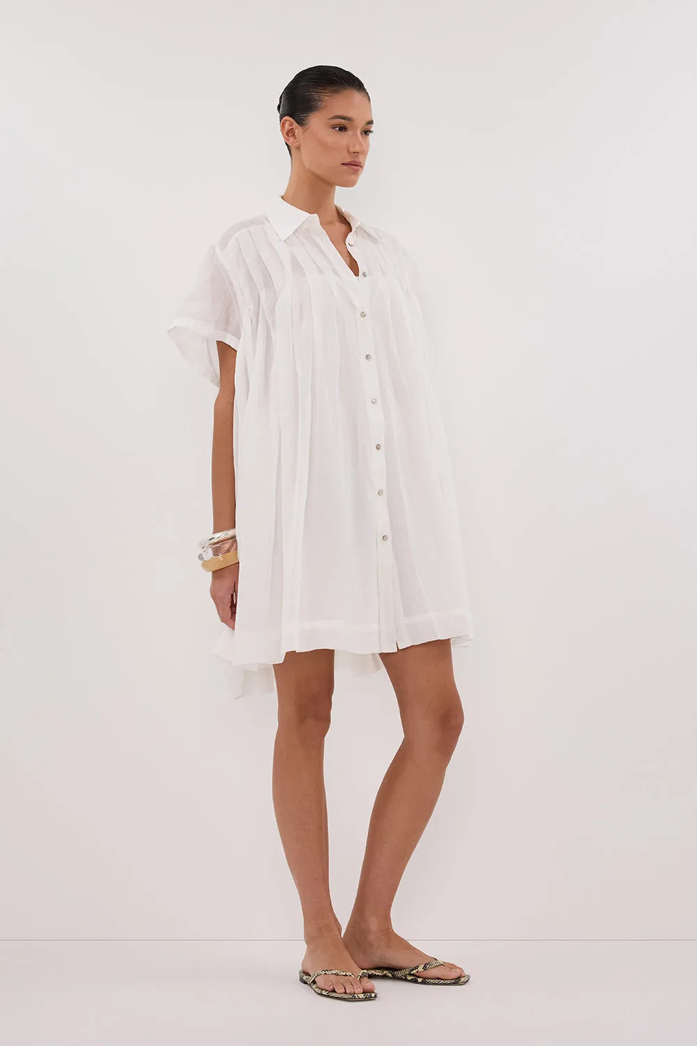 Dissh CARMEL WHITE RAMIE MINI DRESS