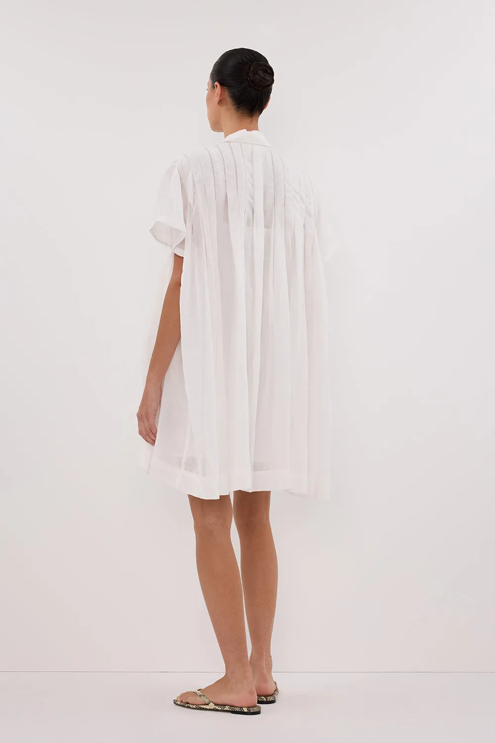 Dissh CARMEL WHITE RAMIE MINI DRESS