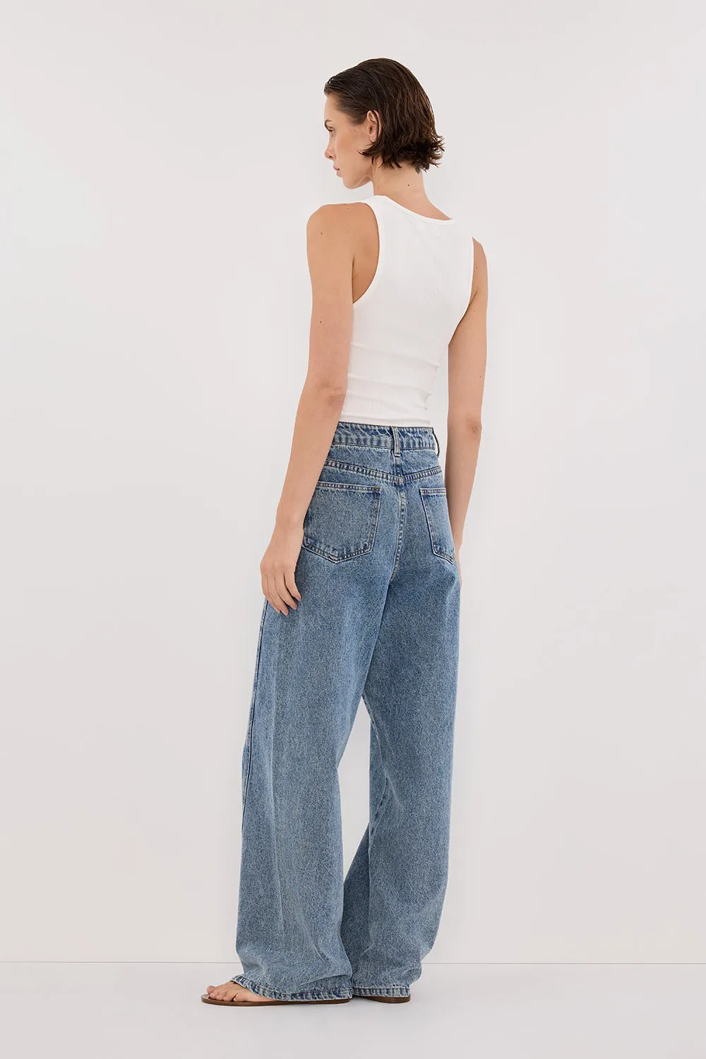 Dissh CARSON MID BLUE WIDE LEG JEAN