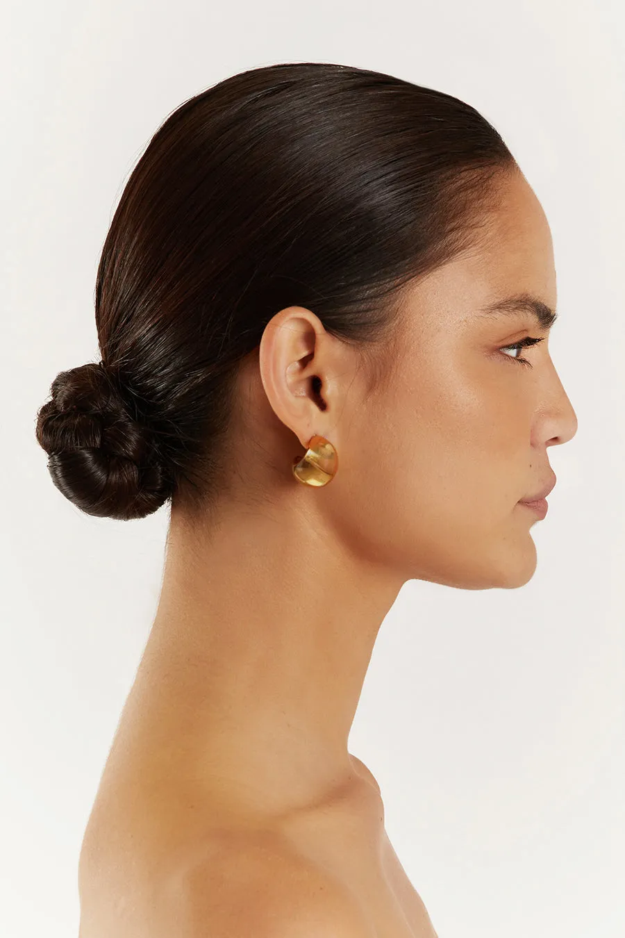 Dissh CENDRE BOBBI GOLD HOOP EARRINGS