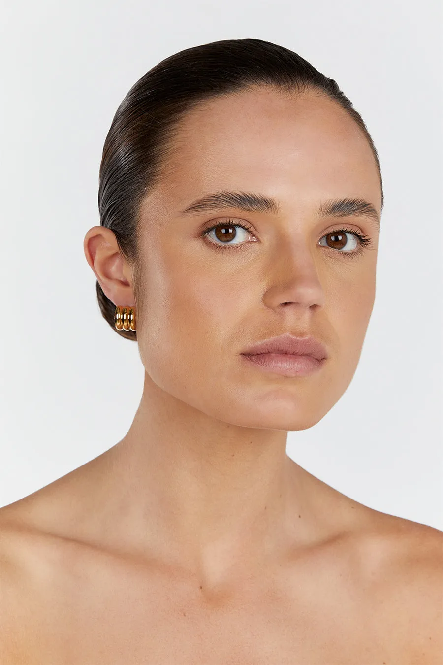 Dissh CENDRE LIV GOLD HOOP EARRINGS