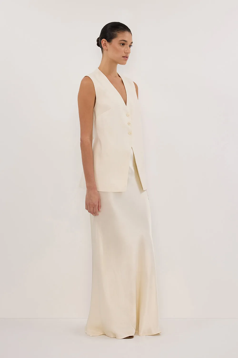 Dissh CHARLI CREAM SATIN MAXI SKIRT