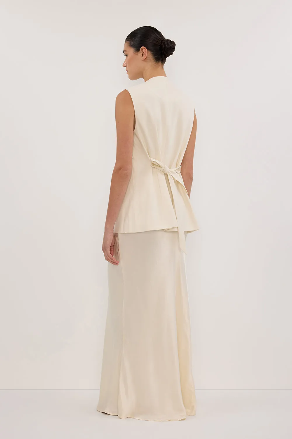 Dissh CHARLI CREAM SATIN MAXI SKIRT