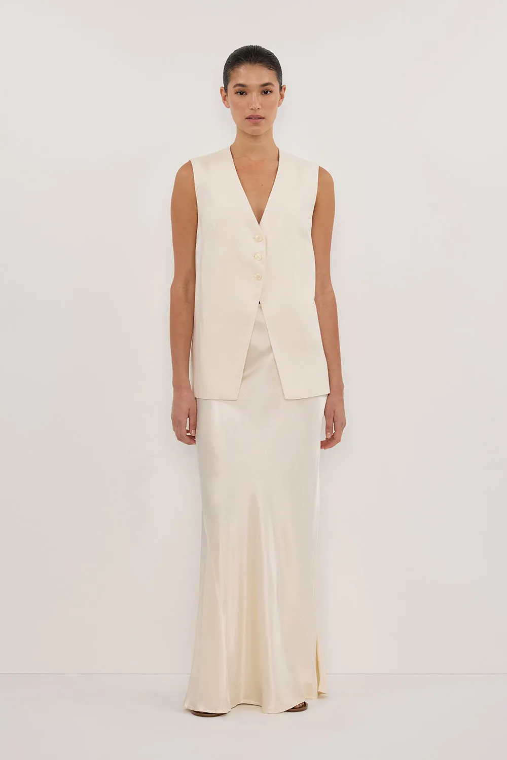 Dissh CHARLI CREAM SATIN MAXI SKIRT