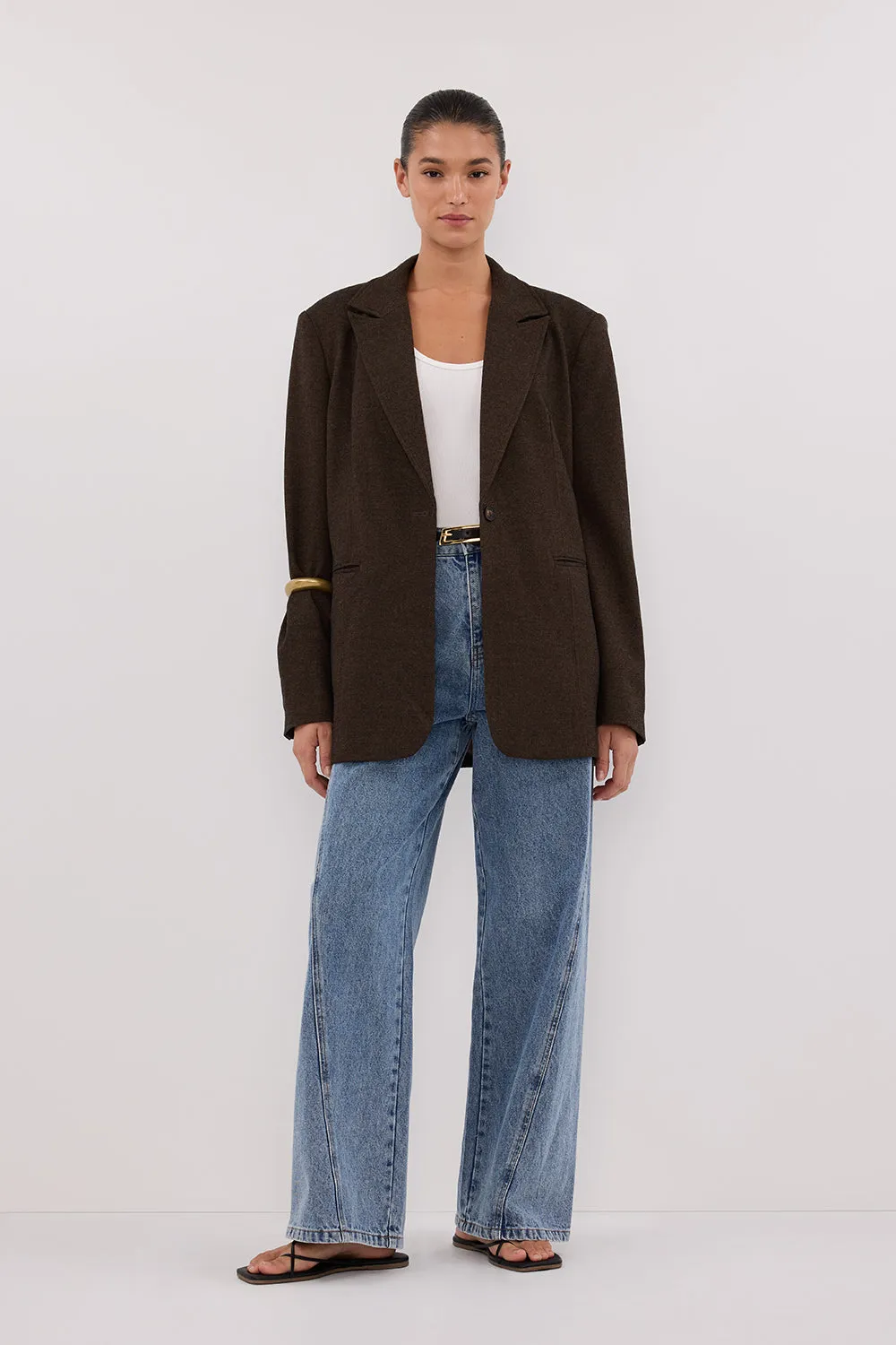 Dissh CHARLIE CHOC OVERSIZED WOOL BLEND BLAZER