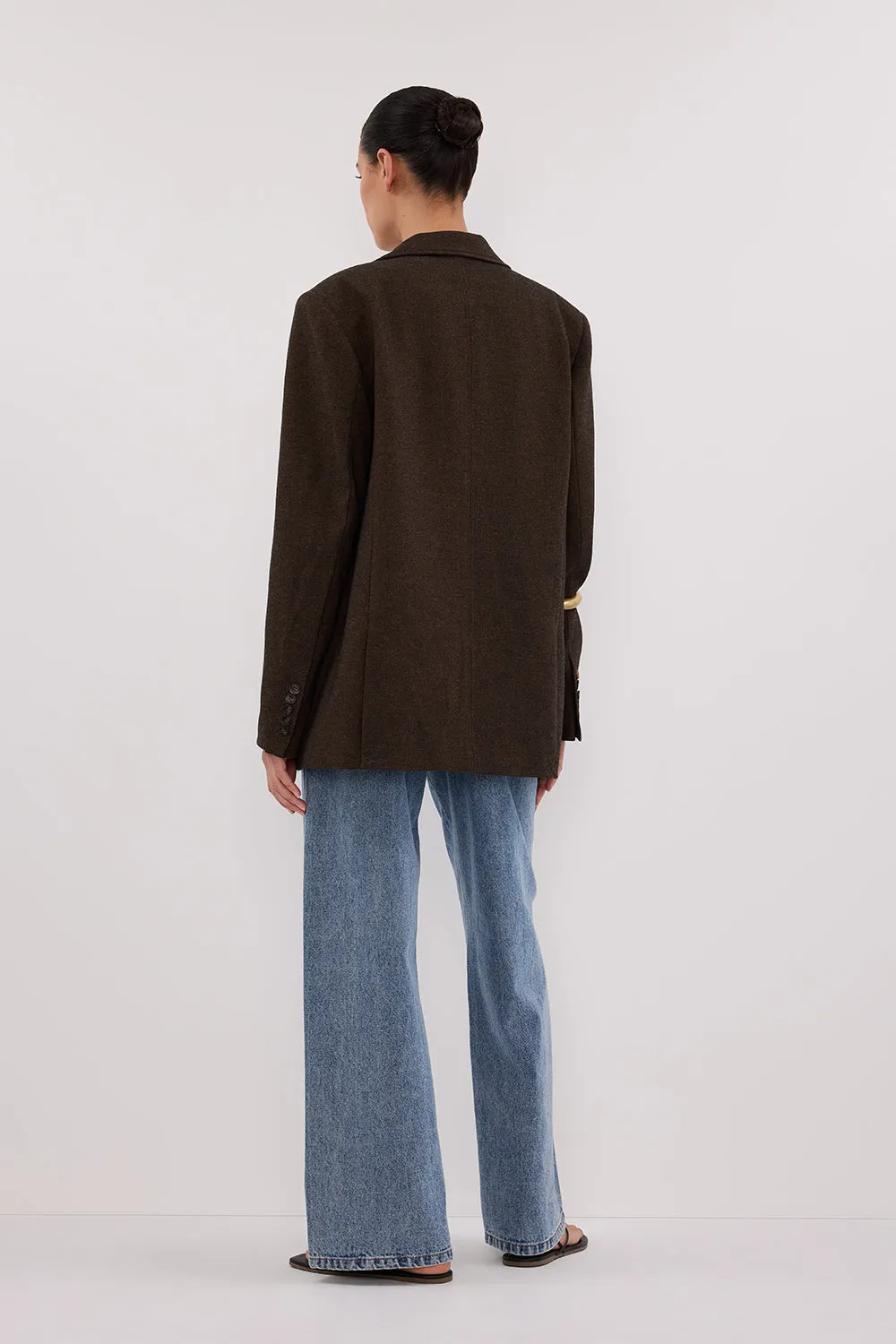 Dissh CHARLIE CHOC OVERSIZED WOOL BLEND BLAZER
