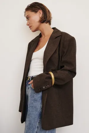 Dissh CHARLIE CHOC OVERSIZED WOOL BLEND BLAZER