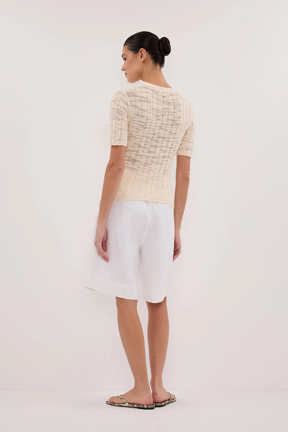 Dissh CIA NATURAL CAP SLEEVE KNIT TEE