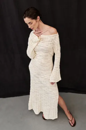 Dissh CIA NATURAL LONG SLEEVE KNIT MAXI DRESS
